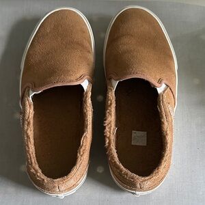 Vans Brown Fleece-Lined Slip-On Shoes
